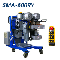 Кромкофрезерный станок SMA-800RY (0-70мм., 0-60°)  с автоматической подачей реверсивный для снятия фасок от верхней и нижней плоскости без переворачивания листа.
